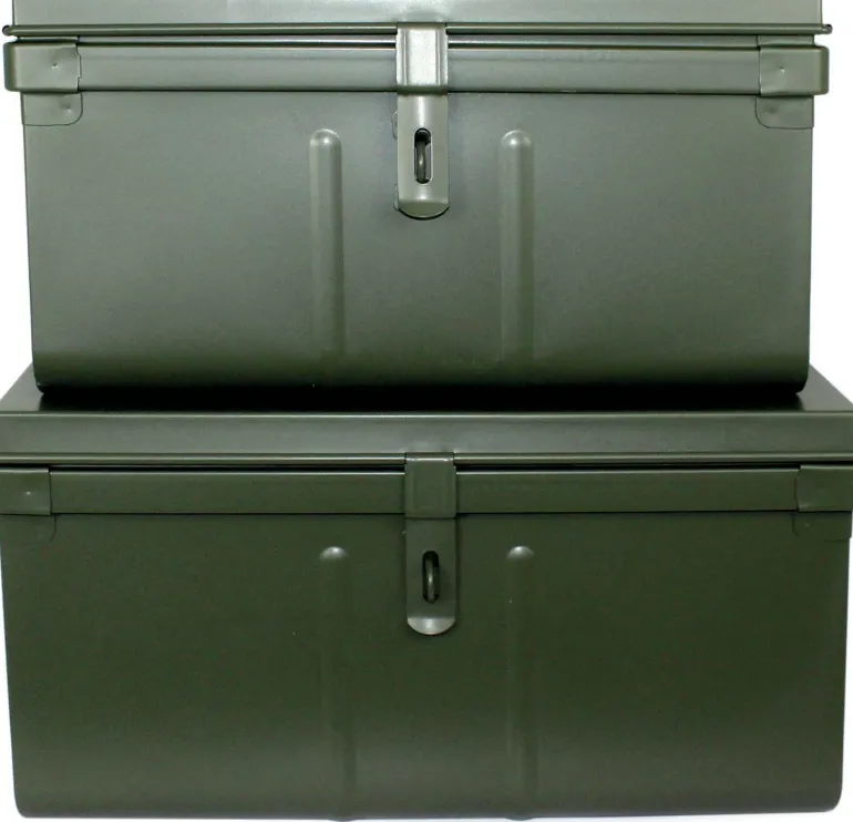 Lot de 2 coffres en métal Habitat (Kaki)