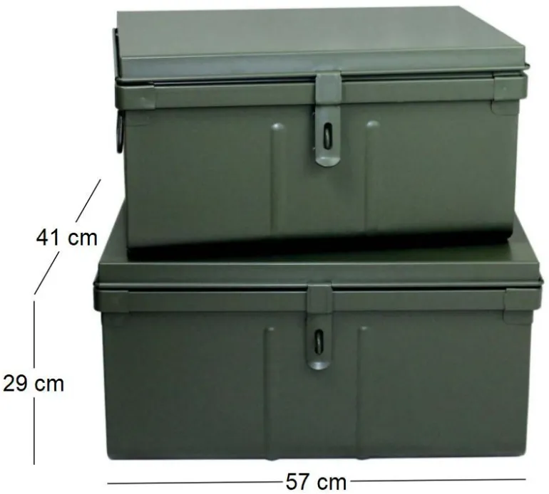 Lot de 2 coffres en métal Habitat (Kaki)