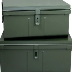 Lot de 2 coffres en métal Habitat (Kaki)