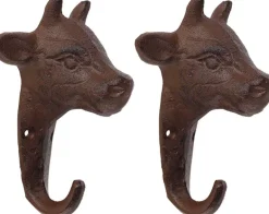 Lot de 2 crochets en fonte (Vache)