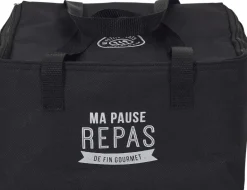 Lunch bag fraicheur 2.6 litres (noir inscription "ma pause repas")