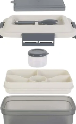 Lunch box avec plateau compartimenté et fourchette