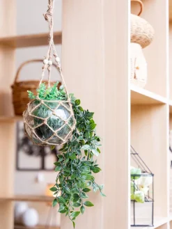 Macramé en verre et corde