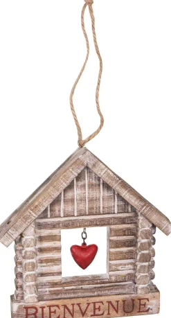Maison en bois de peuplier coeur rouge Bienvenue
