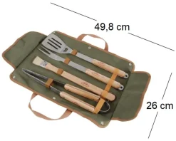 Mallette en toile avec ustensiles barbecue