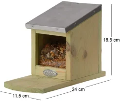 Mangeoire ecureuil en bois et zinc