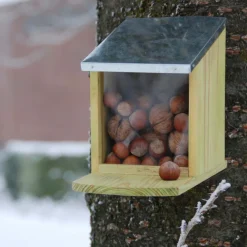 Mangeoire ecureuil en bois et zinc