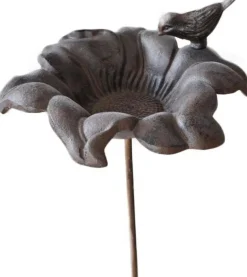 Mangeoire à oiseaux en fonte Fleur 24 x 100 cm