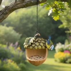 Mangeoire à suspendre avec mésange décorative