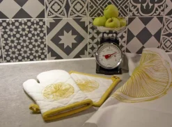 Manique en coton Citron (Lot de 2)