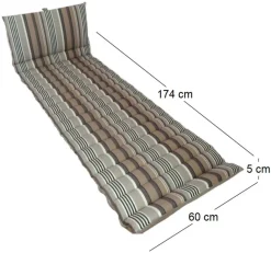Matelas en tissu ondulo 174 x 60 cm Amsterdam