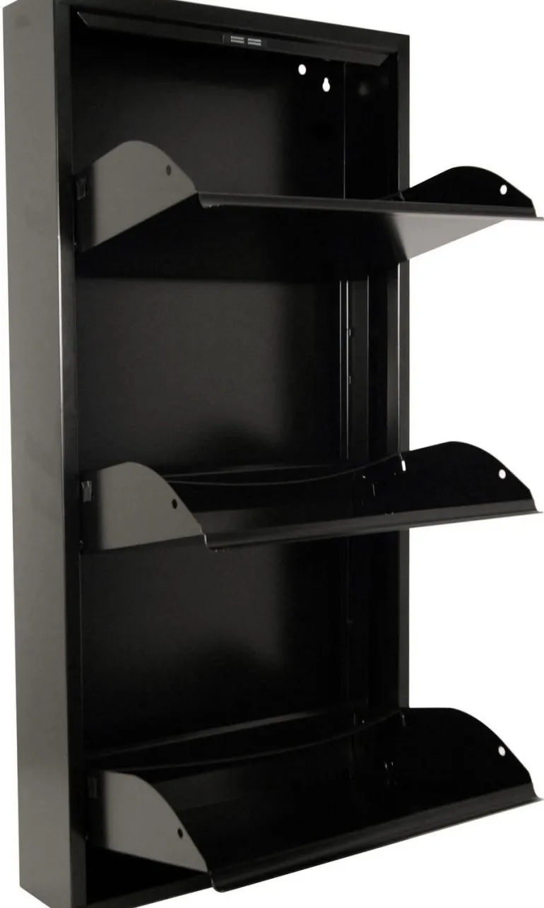 Meuble range chaussures en acier 3 abattants Brice (Noir)