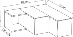 Meuble TV en aggloméré blanc Compact