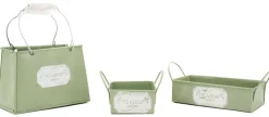 Mini corbeille en métal laqué olive Plaisir