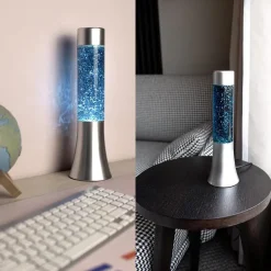 Mini lampe à poser en métal et verre Paillettes