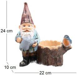 Mini nain de jardin en résine (Arrosoir souche)