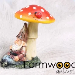 Mini nain de jardin en résine (Assis champignon)