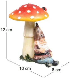 Mini nain de jardin en résine (Assis champignon)