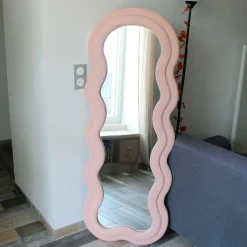 Miroir cadre en tissu Charlotte (Rose)