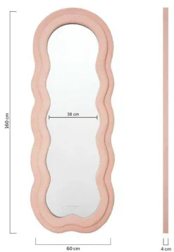 Miroir cadre en tissu Charlotte (Rose)