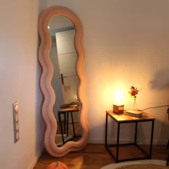 Miroir cadre en tissu Charlotte (Rose)