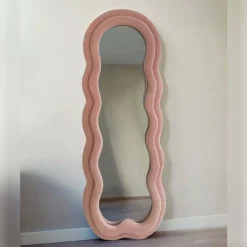 Miroir cadre en tissu Charlotte (Rose)
