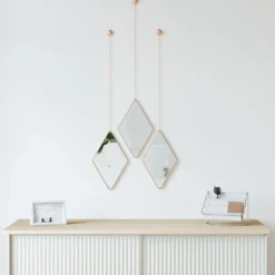 Miroir design suspendu Dima (Lot de 3) (Cuivre)