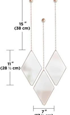 Miroir design suspendu Dima (Lot de 3) (Cuivre)
