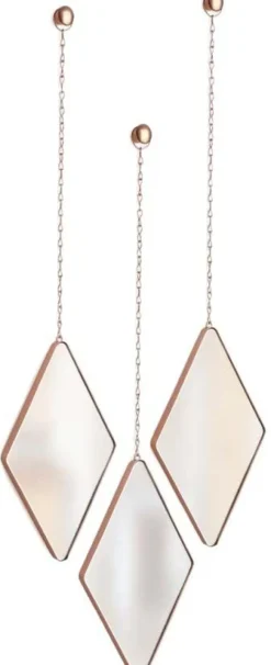 Miroir design suspendu Dima (Lot de 3) (Cuivre)