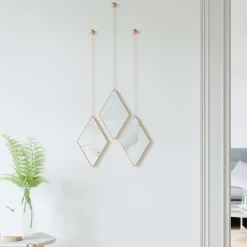 Miroir design suspendu Dima (Lot de 3) (Cuivre)