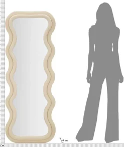 Miroir en MDF Emily 60 x 6 x 160 cm (Crème)