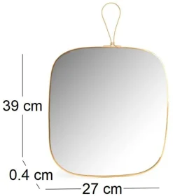 Miroir en verre et métal doré James (27 x 39 cm)