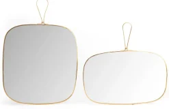 Miroir en verre et métal doré James (27 x 39 cm)