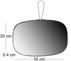 Miroir en verre et métal noir James (20 x 30 cm )