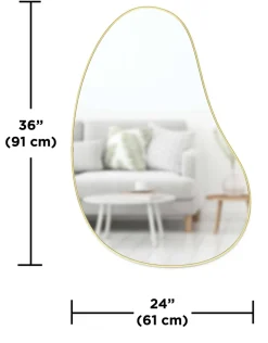 Miroir finition métallique Hubba 61 × 91 cm (Laiton)