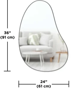 Miroir finition métallique Hubba 61 × 91 cm (Titane)