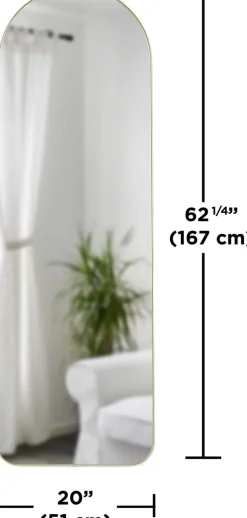 Miroir Hubba 51 x 157 cm (Laiton)