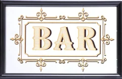 Miroir inscription Bar feuille d'or