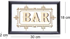 Miroir inscription Bar feuille d'or