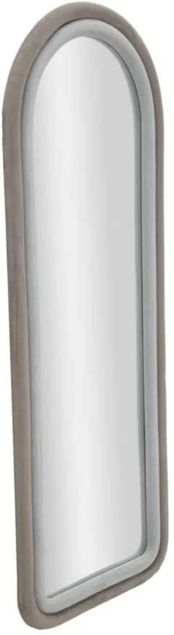 Miroir mural en velours Cloé 60 x 4 x 160 cm (Gris)
