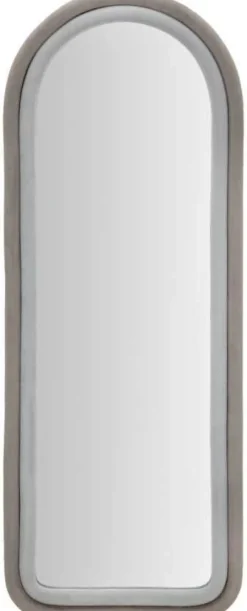Miroir mural en velours Cloé 60 x 4 x 160 cm (Gris)