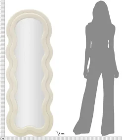 Miroir mural en velours Teddy 60 x 4 x 160 cm