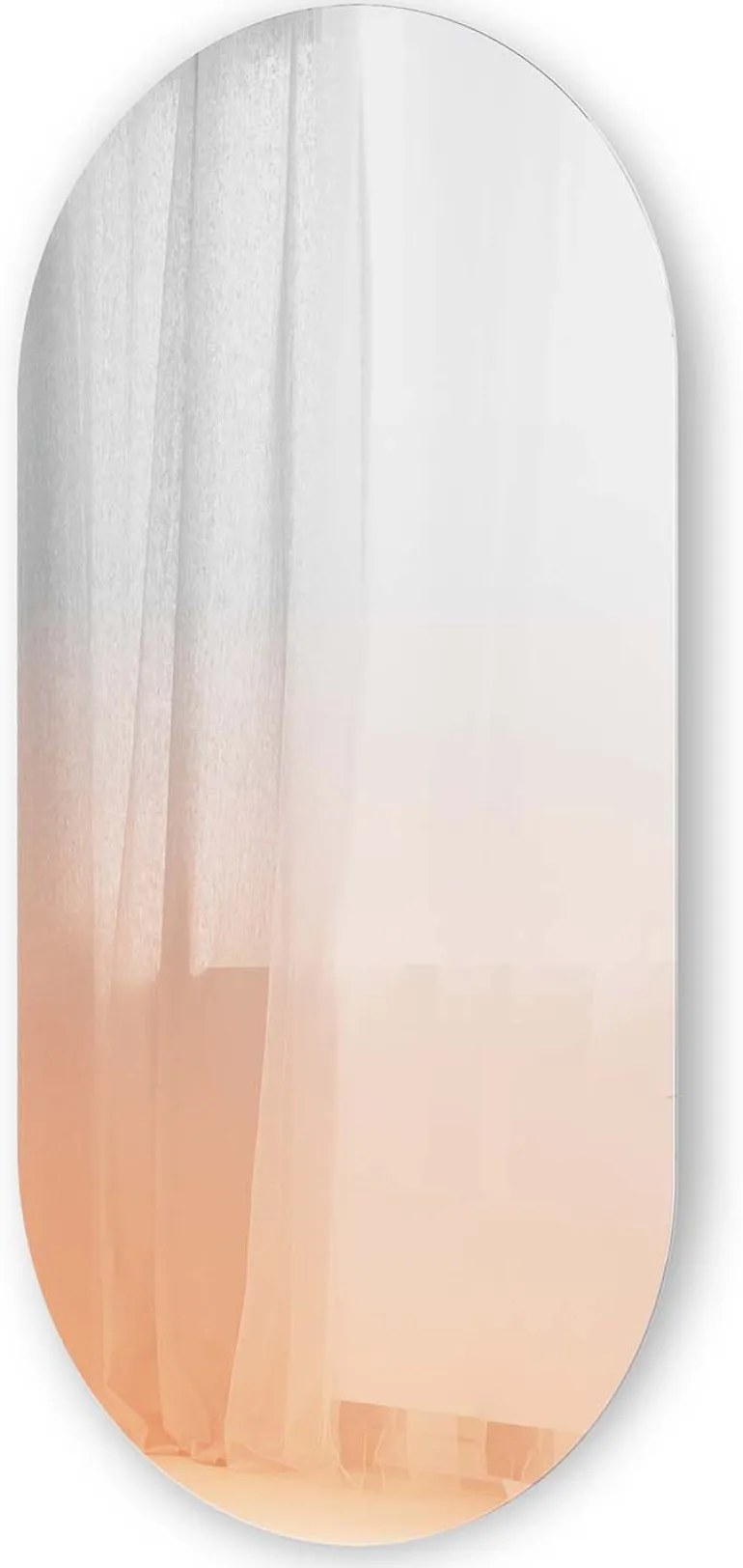 Miroir ovale effet brumeux rosé 45 x 91 cm Misto