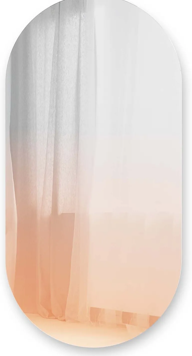 Miroir ovale effet brumeux rosé 45 x 91 cm Misto