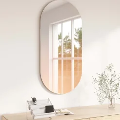 Miroir ovale effet brumeux rosé 45 x 91 cm Misto