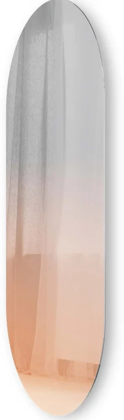 Miroir ovale effet brumeux rosé 45 x 91 cm Misto