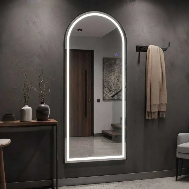 Miroir à poser avec bandeau led Léonie 70 x 170 cm (Arc)