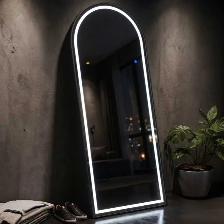 Miroir à poser avec bandeau led Léonie 70 x 170 cm (Arc)