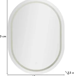 Miroir à poser avec bandeau led 3 couleurs 60 x 3.5 x 80 cm (Arc)