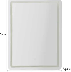 Miroir à poser avec bandeau led 3 couleurs 60 x 3.5 x 80 cm (Rectangulaire)